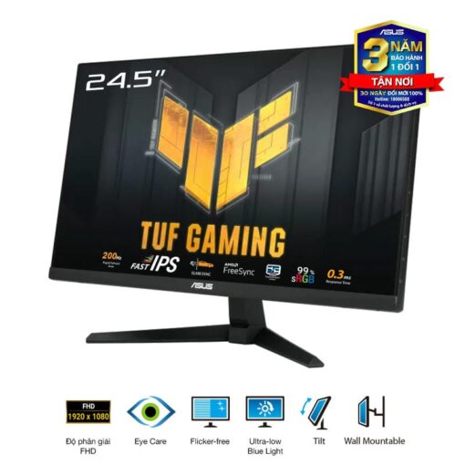 ASUS TUF VG259Q5A Gaming Monitor - 24.5" FHD 200Hz, Fast IPS, FreeSync™, 0.3ms GTG, Stereo speaker