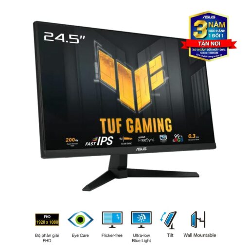 ASUS TUF VG259Q5A Gaming Monitor - 24.5" FHD 200Hz, Fast IPS, FreeSync™, 0.3ms GTG, Stereo speaker