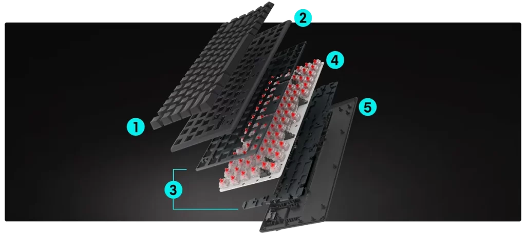 Alienware Pro Wireless Gaming Keyboard - Dark Side of the Moon 22 alienware pro keyboard pdp scene7 explosion