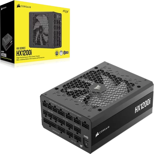 CORSAIR HX Series HX1200i ATX 3.1 PCIe 5.1 (2025) Fully Modular PSU - Dual 12V‑2×6 (GPU), 1200 Watt, 80 plus Platinum, Low-Noise