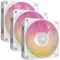 CORSAIR iCUE LINK RX120 MAX RGB White 120mm PWM Thick Fans Starter Kit Fans - 3x 120mm PWM Fan, iCUE LINK System Hub included