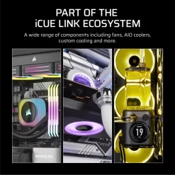 CORSAIR iCUE LINK RX120 MAX RGB White 120mm PWM Thick Fans Starter Kit Fans - 3x 120mm PWM Fan, iCUE LINK System Hub included 21 icue link rx120 max rgb wht start 07