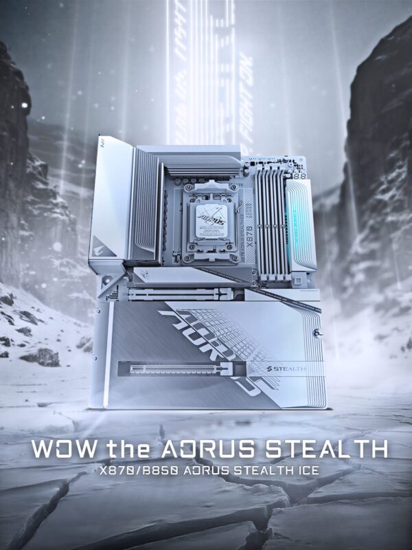 GIGABYTE X870 AORUS STEALTH ICE Mainboard 41 kv rwd