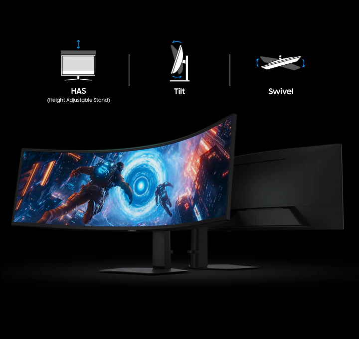 Samsung Odyssey G9 G91F LS49FG912EEXXV Gaming Monitor - 49 inch, Dual QHD (5120 x 1440), 32:9, VA, 144Hz, Curved 1000R 49 vn feature maintain winning streaks with ease 545190572