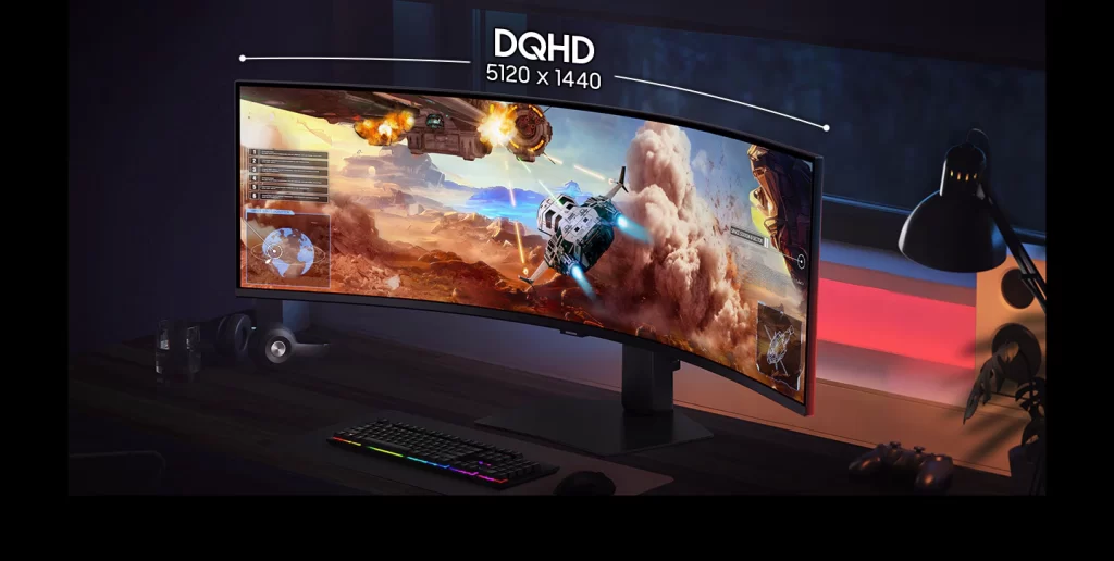 Samsung Odyssey G9 G91F LS49FG912EEXXV Gaming Monitor - 49 inch, Dual QHD (5120 x 1440), 32:9, VA, 144Hz, Curved 1000R 43 vn feature nbsp 545190584