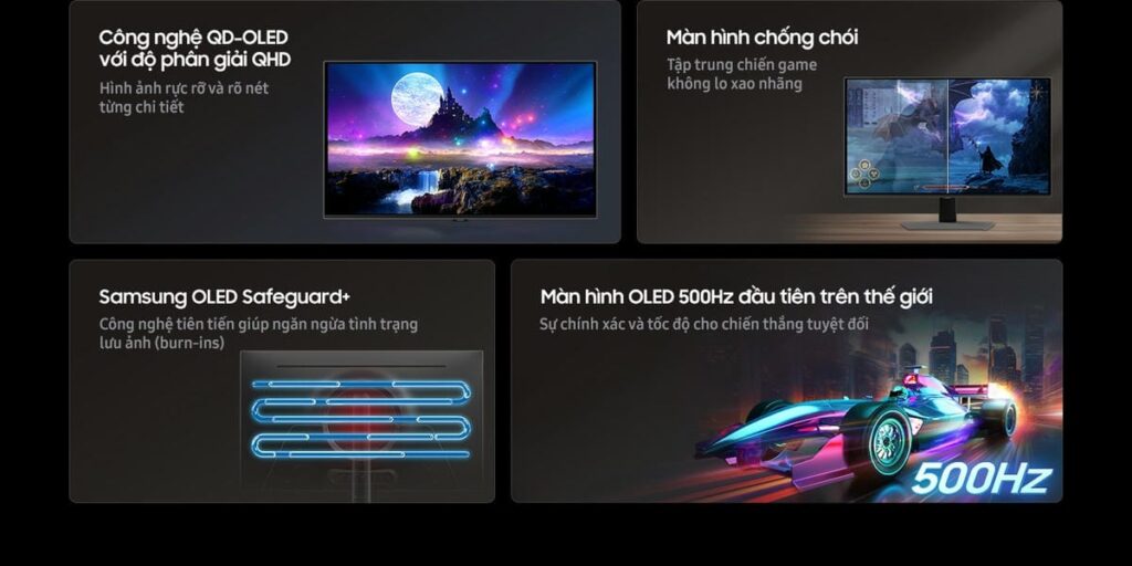 Samsung Odyssey OLED G6 G60SF LS27FG602SEXXV Gaming Monitor - 27 inch, OLED, 500Hz, QHD 16:9 (2560 x 1440), HDR10+ Gaming 39 vn feature odyssey oled g6 27g60sf 546935376