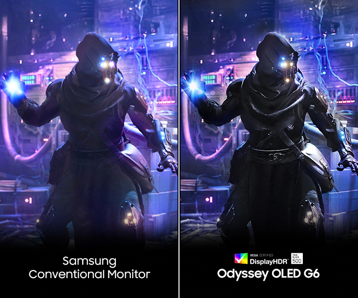 Samsung Odyssey OLED G6 G60SF LS27FG602SEXXV Gaming Monitor - 27 inch, OLED, 500Hz, QHD 16:9 (2560 x 1440), HDR10+ Gaming 41 vn feature vivid gameplay with true to life visuals 546708574