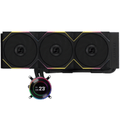 Lian Li Hydroshift II LCD-C 360TL Black AIO Liquid CPU Cooler - 3 x UNI FAN TL Wireless, 2.1 inch IPS 480×480 res LCD Screen