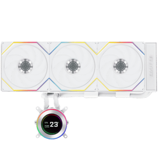 Lian Li Hydroshift II LCD-C 360TL White AIO Liquid CPU Cooler - 3 x UNI FAN TL Wireless, 2.1 inch IPS 480×480 res LCD Screen
