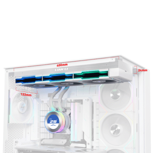 Lian Li Hydroshift II LCD-C 360TL White AIO Liquid CPU Cooler - 3 x UNI FAN TL Wireless, 2.1 inch IPS 480×480 res LCD Screen