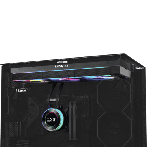 Lian Li Hydroshift II LCD-C 360CL Black AIO Liquid CPU Cooler - 3 x UNI FAN CL Wireless, 2.1 inch IPS 480×480 res LCD Screen
