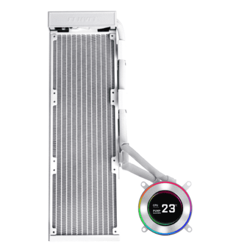 Lian Li Hydroshift II LCD-C 360N White AIO Liquid CPU Cooler - 2.1 inch IPS 480×480 res LCD Screen