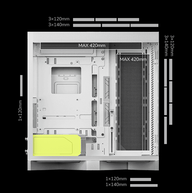 TRYX LUCA L70 White Gaming Case - E-ATX, Mid Tower, Tempered Glass 32 2 4 2 1
