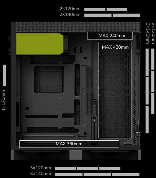 TRYX LUCA L70 Black Gaming Case - E-ATX, Mid Tower, Tempered Glass 29 2 5 1
