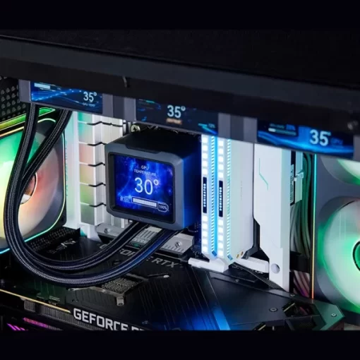 JONSBO TF3-360SCB White AIO Liquid Cooling - 3.5 inches IPS Main Screen (640×480 px), 360mm radiator