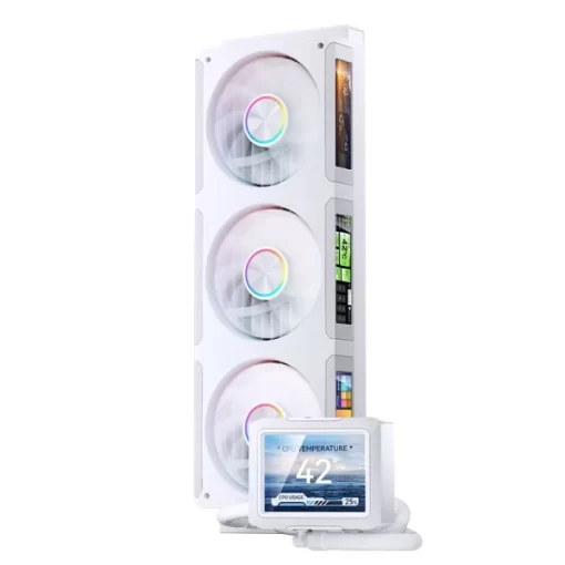 JONSBO TF3-360SCB White AIO Liquid Cooling - 3.5 inches IPS Main Screen (640×480 px), 360mm radiator