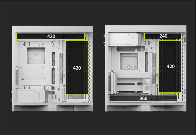 TRYX LUCA L70 White Gaming Case - E-ATX, Mid Tower, Tempered Glass 38 3 3 2 1