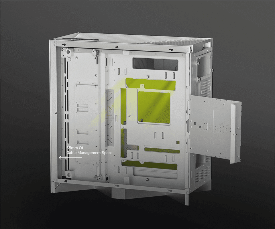 TRYX LUCA L70 White Gaming Case - E-ATX, Mid Tower, Tempered Glass 42 4 1 1