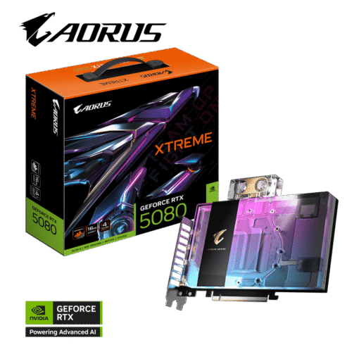 GIGABYTE AORUS GeForce RTX 5080 XTREME WATERFORCE WB 16G (GV-N5080AORUSX WB-16GD) Graphics Card