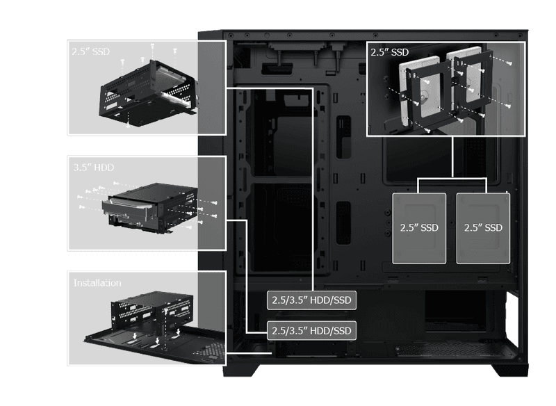 XIGMATEK ANUBIS PRO 4FX (EN40771) Tempered Case - E-ATX, 4x 120m ARGB 45 Anubis Pro OVERVIEW 05