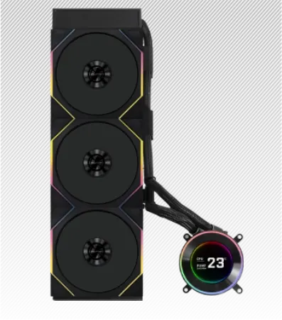 Lian Li Hydroshift II LCD-C 360N Black AIO Liquid CPU Cooler - 2.1 inch IPS 480×480 res LCD Screen 24 HS2 m 002