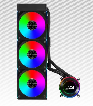Lian Li Hydroshift II LCD-C 360N Black AIO Liquid CPU Cooler - 2.1 inch IPS 480×480 res LCD Screen 26 HS2 m 006