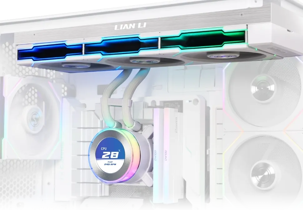 Lian Li Hydroshift II LCD-C 360N Black AIO Liquid CPU Cooler - 2.1 inch IPS 480×480 res LCD Screen 31 HS2 m 11a
