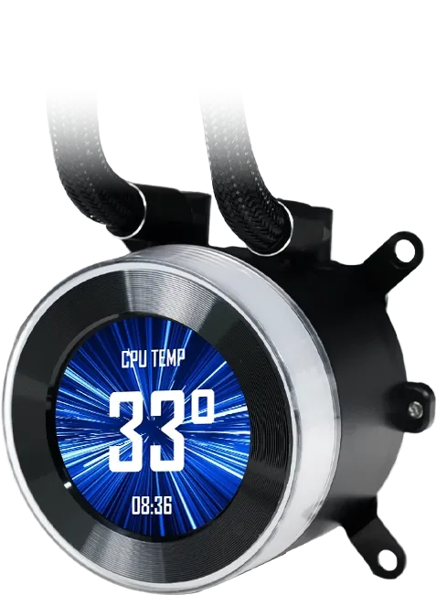 Lian Li Hydroshift II LCD-C 360N Black AIO Liquid CPU Cooler - 2.1 inch IPS 480×480 res LCD Screen 41 HS2 m 21