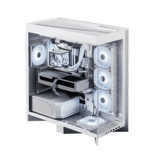 TRYX LUCA L70 White Gaming Case - E-ATX, Mid Tower, Tempered Glass