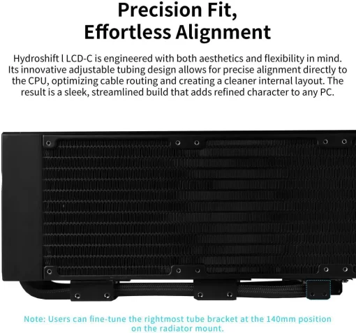 Lian Li Hydroshift II LCD-C 360TL Black AIO Liquid CPU Cooler - 3 x UNI FAN TL Wireless, 2.1 inch IPS 480×480 res LCD Screen