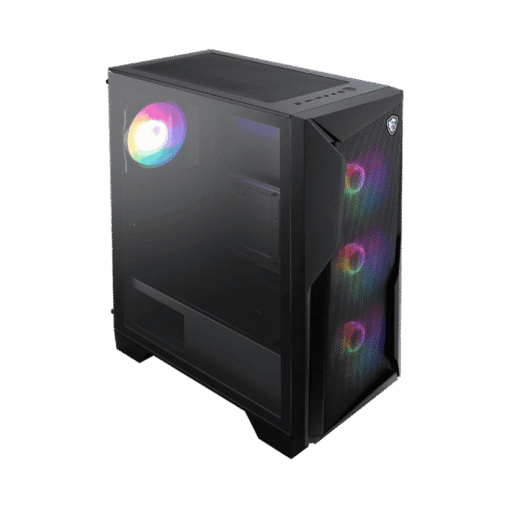 MSI MAG FORGE 130A AIRFLOW Gaming Case - Black, ATX, Tempered Glass, 4x 120mm ARGB included