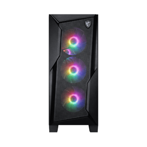 MSI MAG FORGE 130A AIRFLOW Gaming Case - Black, ATX, Tempered Glass, 4x 120mm ARGB included