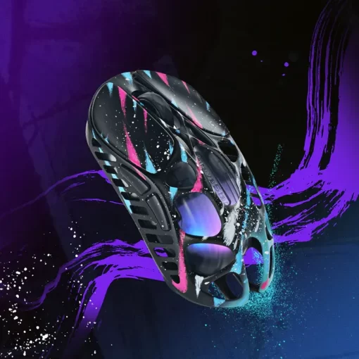 GravaStar Mercury X Pro Special Edition Neon Graffiti Gaming Mouse - 49g, 8000Hz polling rate, Tri-Mode, RGB Lighting