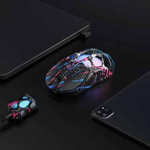 GravaStar Mercury X Pro Special Edition Neon Graffiti Gaming Mouse - 49g, 8000Hz polling rate, Tri-Mode, RGB Lighting