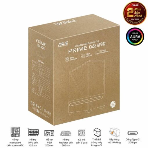 ASUS Prime AP202TG Black M-ATX Tempered Glass Case