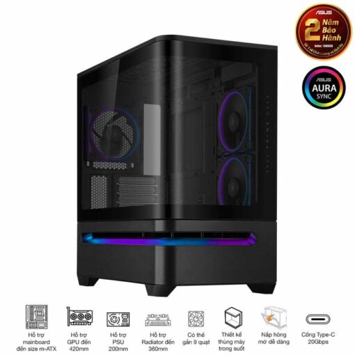 ASUS Prime AP202TG Black M-ATX Tempered Glass Case