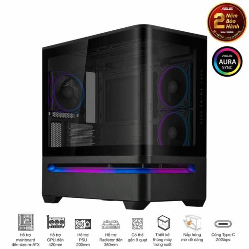 ASUS Prime AP202TG Black M-ATX Tempered Glass Case