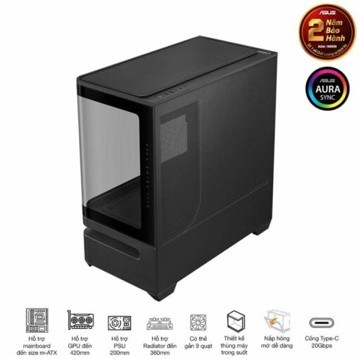 ASUS Prime AP202TG Black M-ATX Tempered Glass Case