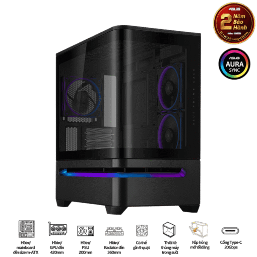 ASUS Prime AP202TG Black M-ATX Tempered Glass Case