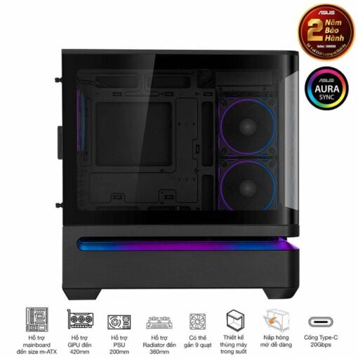 ASUS Prime AP202TG Black M-ATX Tempered Glass Case