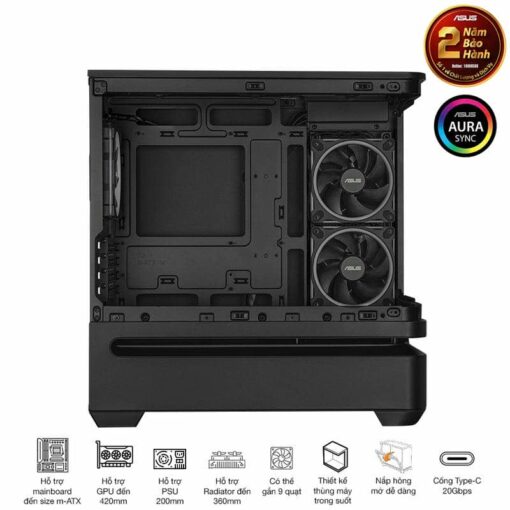 ASUS Prime AP202TG Black M-ATX Tempered Glass Case