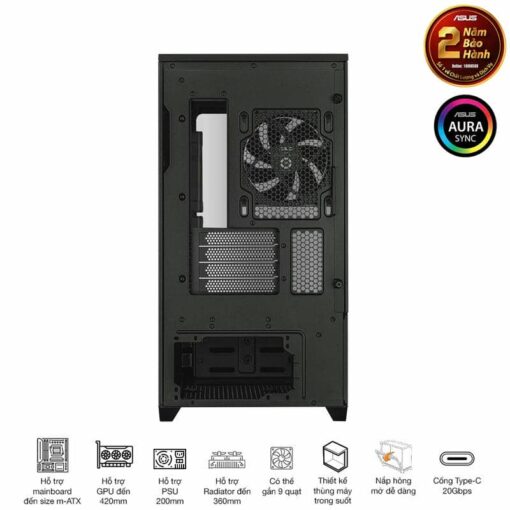ASUS Prime AP202TG Black M-ATX Tempered Glass Case