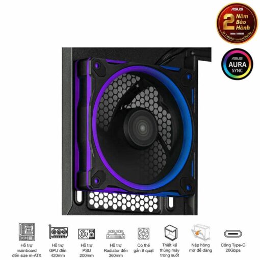 ASUS Prime AP202TG Black M-ATX Tempered Glass Case