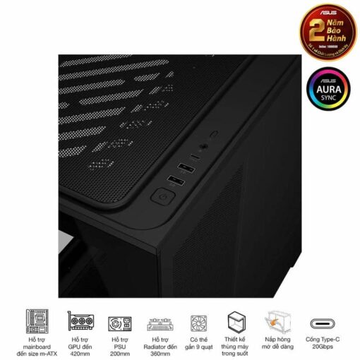 ASUS Prime AP202TG Black M-ATX Tempered Glass Case
