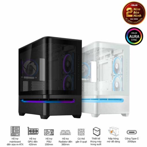ASUS Prime AP202TG White M-ATX Tempered Glass Case