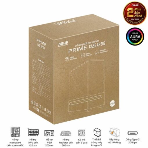 ASUS Prime AP202TG White M-ATX Tempered Glass Case