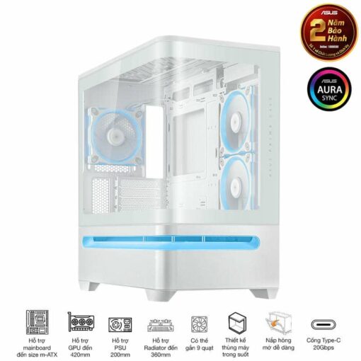 ASUS Prime AP202TG White M-ATX Tempered Glass Case