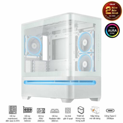 ASUS Prime AP202TG White M-ATX Tempered Glass Case
