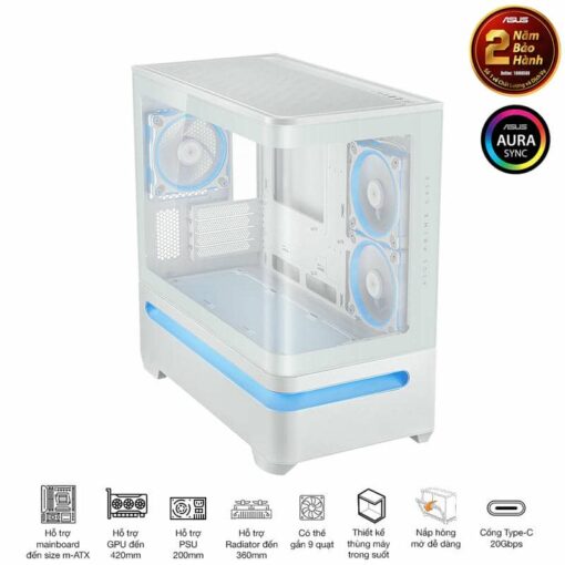 ASUS Prime AP202TG White M-ATX Tempered Glass Case