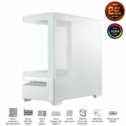 ASUS Prime AP202TG White M-ATX Tempered Glass Case